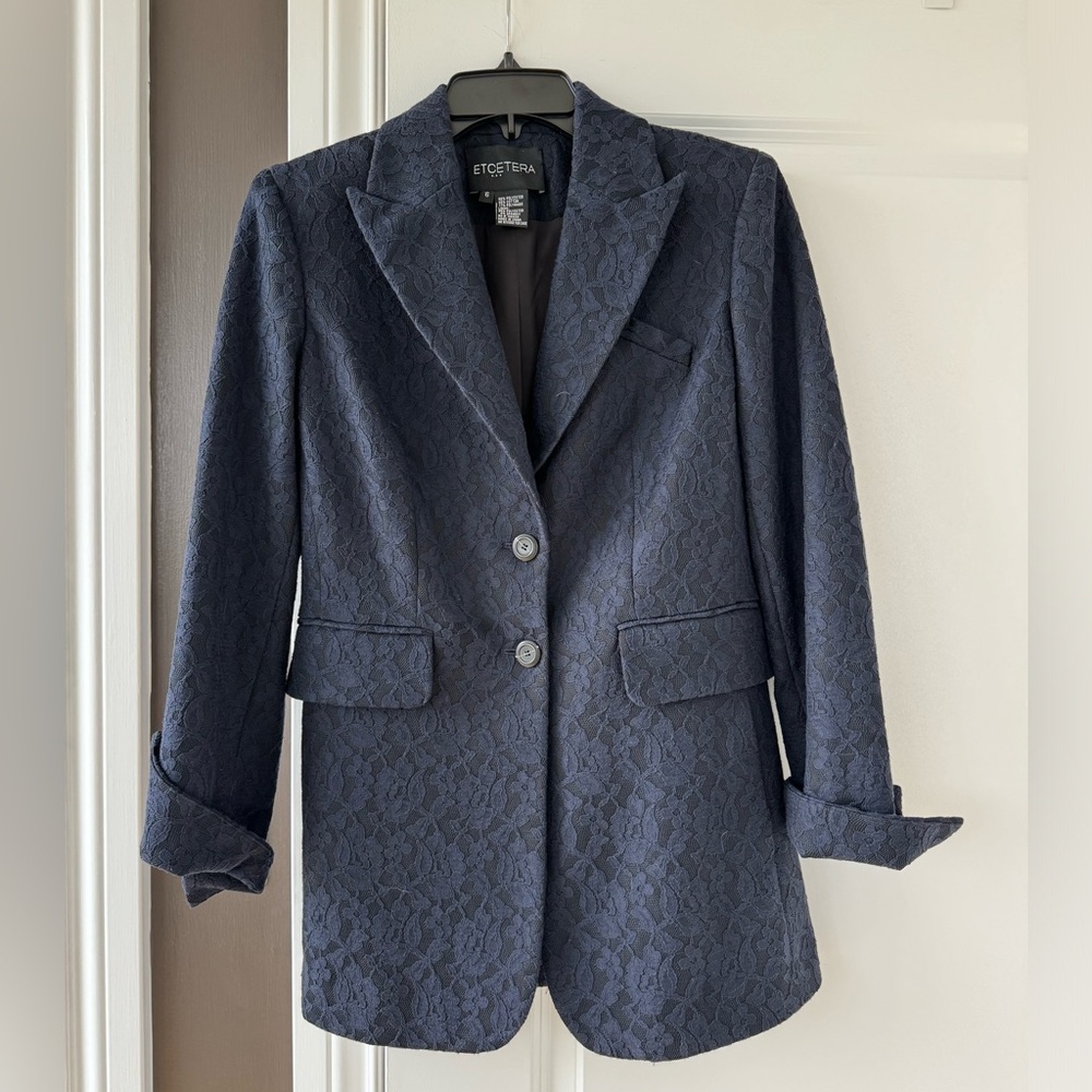 Navy lace blazer